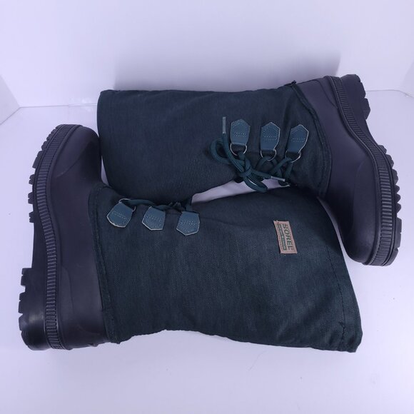 Sorel Kaufman Canada Women’s 10 Green Black Winter Snow Boots Insulated Liner - Picture 10 of 14